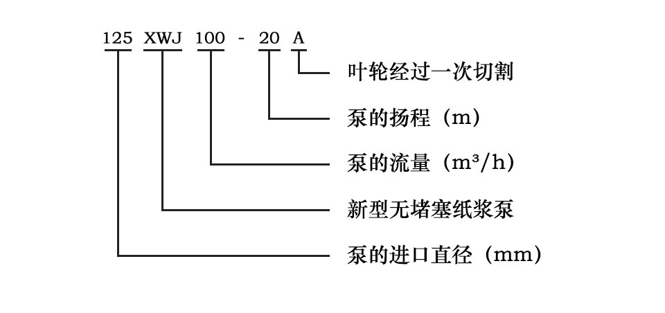 XWJ型新型兩相流無(wú)堵塞紙漿泵型號意義圖片
