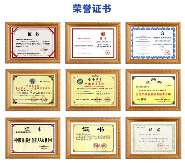 上海長(cháng)征泵閥榮譽(yù)證書(shū)圖